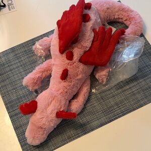 Jellycat Pink and Red Stuffed Dragon